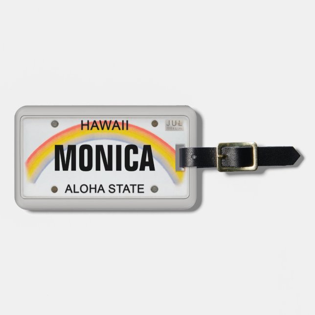 Hawaii License Plate med ditt namn Bagagebricka (Horisontell Framsida)