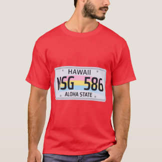 Hawaii License Plate Oversized T Shirt