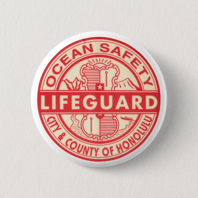 Hawaii Lifeguard Logotyp Knapp (Framsida)