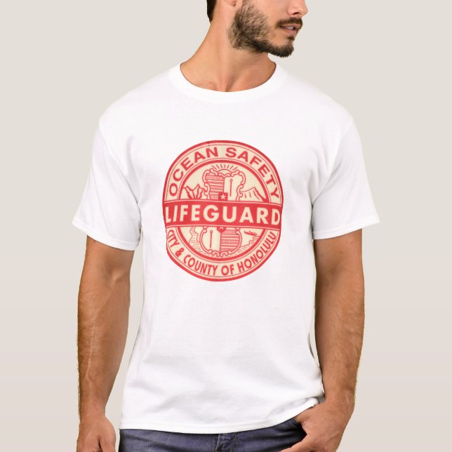 Hawaii Lifeguard Logotyp T Shirt (Framsida)
