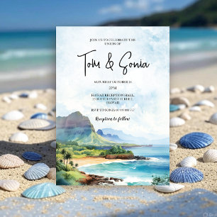 Hawaii Ligcape Bröllop Destination Inbjudningar