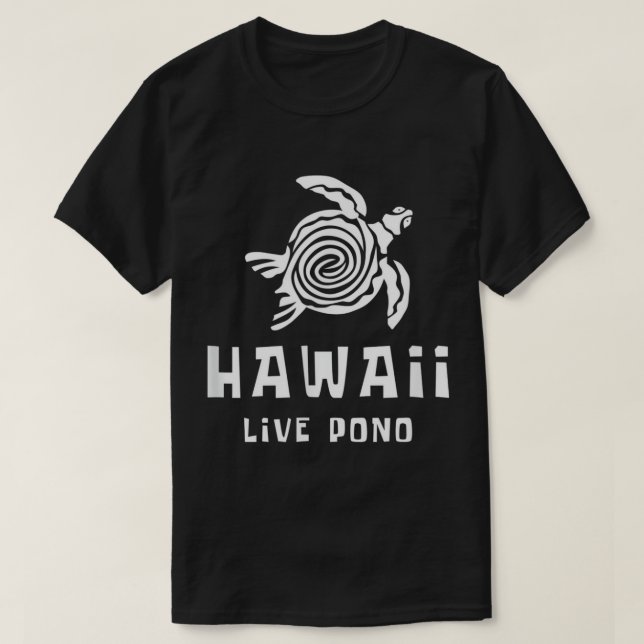 Hawaii Live Pono Sea Turtle Beach T-Shirt (Design framsida)