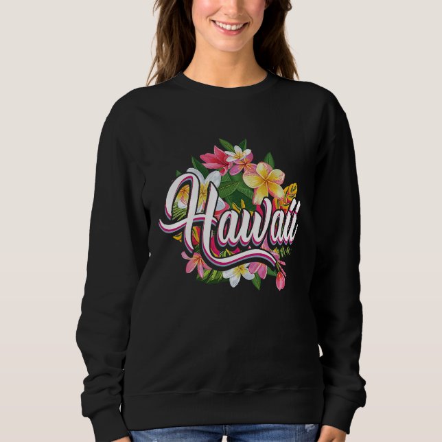 Hawaii Lover with Hawaii Flowers Hawaiian T Shirt (Framsida)