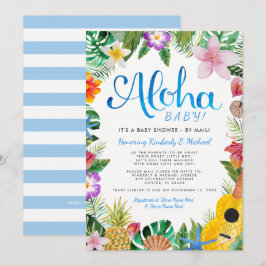 Hawaii Luau Baby Shower efter post| Blå Inbjudningar