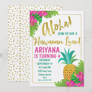 Hawaii Luau Birthday-inbjudan Inbjudningar
