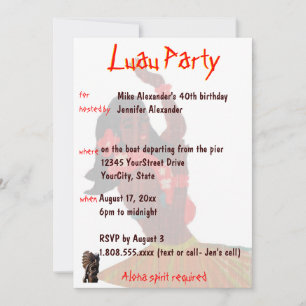 Hawaii Luau Party Inbjudan
