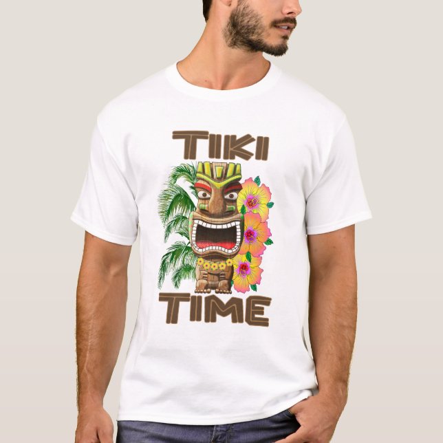 Hawaii Luau Tiki T Shirt (Framsida)