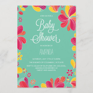 Hawaii Luau Tropical Baby Shower Inbjudningar