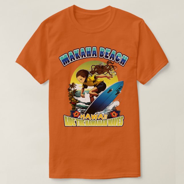 Hawaii makaha strand surfing 80802 TShirt T Shirt (Design framsida)