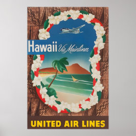 Hawaii-målning Hawaiianskt konsttryck United Trave Poster