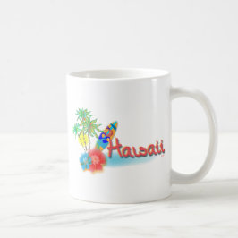 Hawaii med Handflatan, Blommor och surfboard Kaffemugg