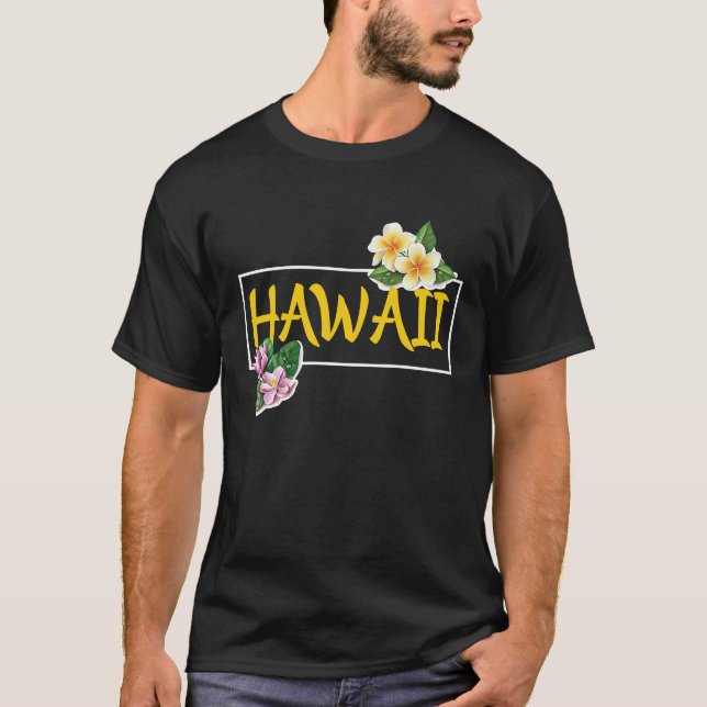 Hawaii med Hawaii Flowers Hawaiian T Shirt (Framsida)