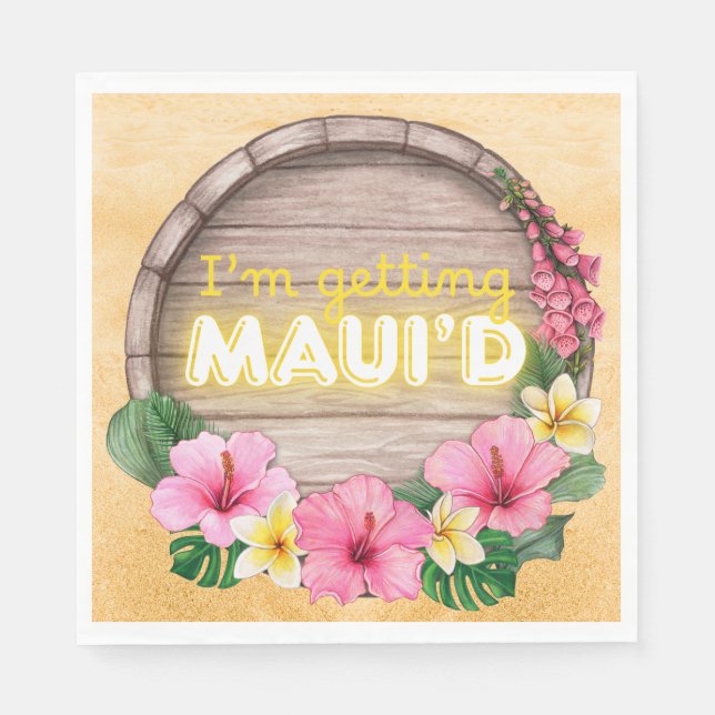 Hawaii Möhiparty Jag Får Maui'd Pappersservett (Framsidan)