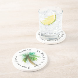 Hawaii Motto Handflatan Träd Watercolor Underlägg