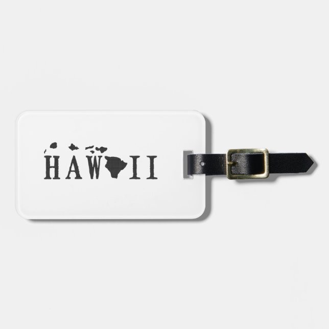 Hawaii Namn med Statsformad Brev Ord Art Bagagebricka (Horisontell Framsida)