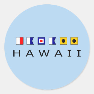 Hawaii Nautical Sailing Flaggor Light-Färg Runt Klistermärke