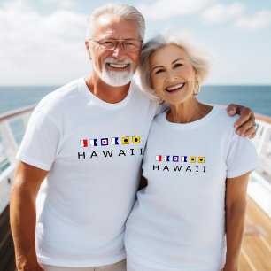 Hawaii Nautical Sailing Flaggor Light-Färg T Shirt