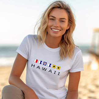 Hawaii Nautical Sailing Flaggor Light-Färg T Shirt