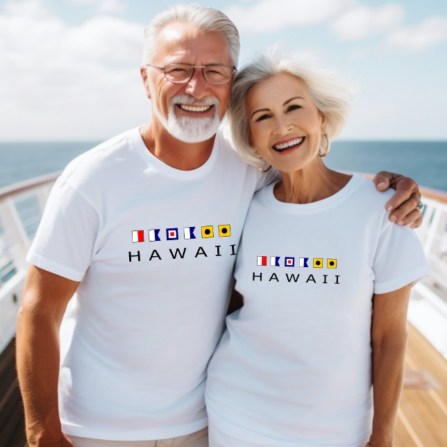 Hawaii Nautical Sailing Flaggor Light-Färg T Shirt (Skapare uppladdad)
