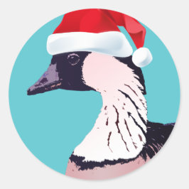 Hawaii Nene Blue jul Goose Santa Kalikimaka Runt Klistermärke