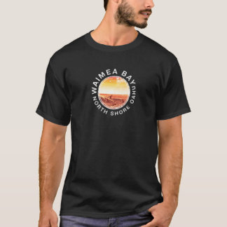 Hawaii North Shore Oahu Waimea Bay Retro Surfing T Shirt