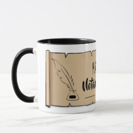 Hawaii Notary Public Rulla Feather Quill Mugg
