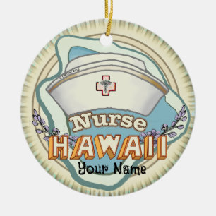 Hawaii Nurse Julgransprydnad Keramik