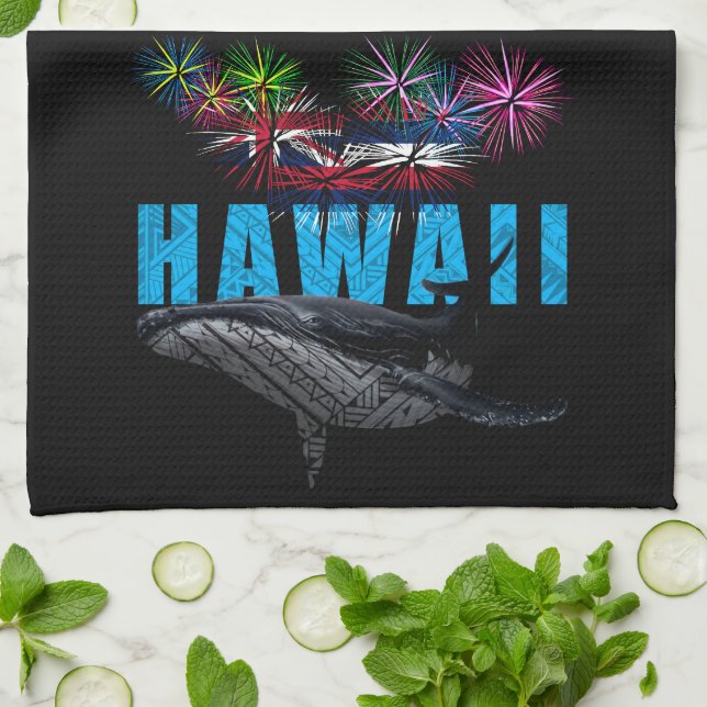 HAWAII NYE POLYNESIAN TRIBAL HUMPBACK FIREWORKS KÖKSHANDDUK (Vikta)