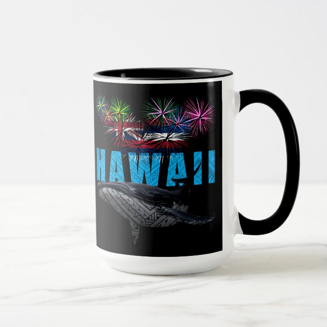 HAWAII NYE POLYNESIAN TRIBAL HUMPBACK FIREWORKS MUGG (Höger)