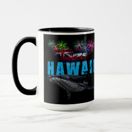 HAWAII NYE POLYNESIAN TRIBAL HUMPBACK FIREWORKS MUGG