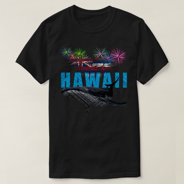 HAWAII NYE POLYNESIAN TRIBAL HUMPBACK FIREWORKS T SHIRT (Design framsida)