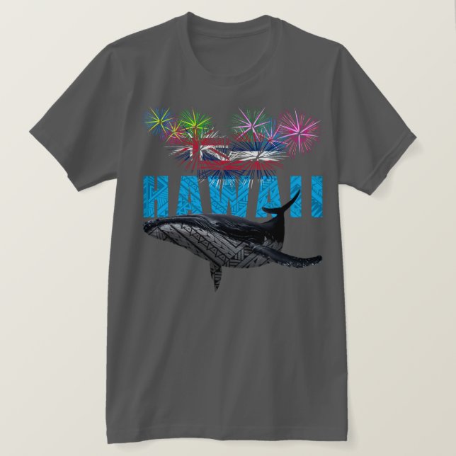 HAWAII NYE POLYNESIAN TRIBAL HUMPBACK FIREWORKS T SHIRT (Design framsida)