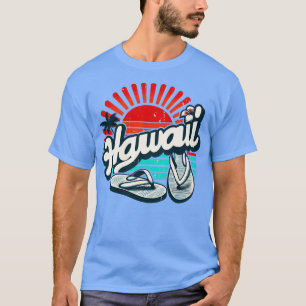 Hawaii Oahu Flip Flop Sandals Summer Beach Retro T Shirt