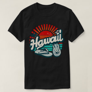 Hawaii Oahu Flip Flop Sandals Summer Beach Retro T Shirt