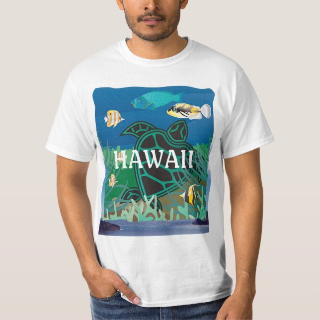 Hawaii Oahu ö T-shirt (Framsida)