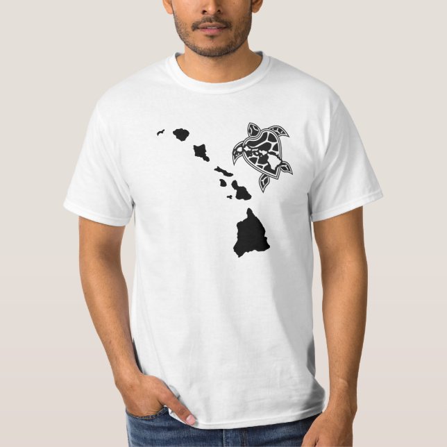 Hawaii öar kedjar - den Hawaii sköldpaddan Tee Shirt (Framsida)