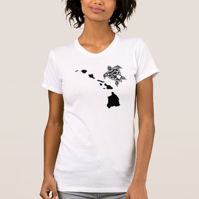 Hawaii öar kedjar - den Hawaii sköldpaddan Tee Shirt (Framsida)