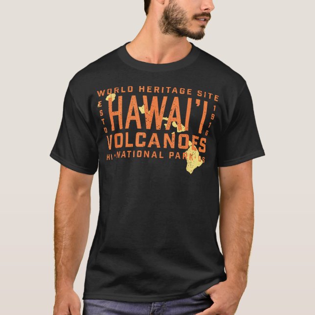 Hawaii öar Resekarta Hawaii vulkaner T Shirt (Framsida)