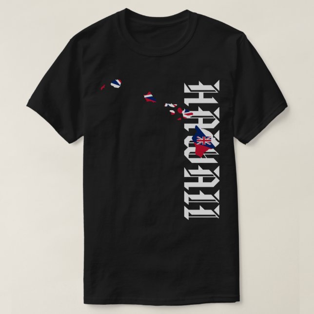 HAWAII ÖARNA HI Flagga T Shirt (Design framsida)