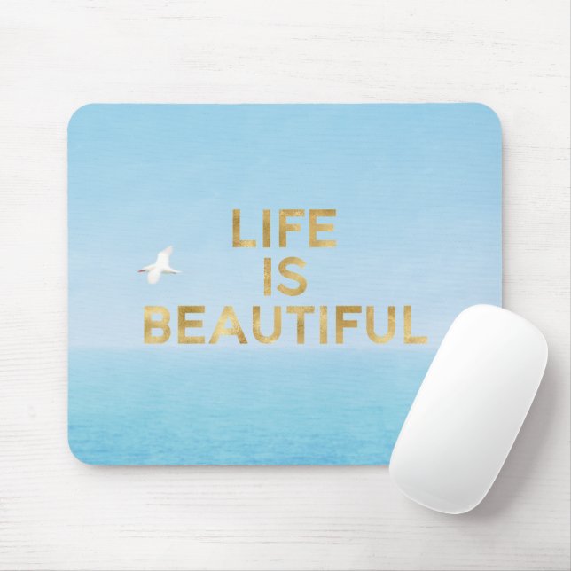 Hawaii Ocean Bird Flies Guld BeSnyte Quote Musmatta (Med mus)