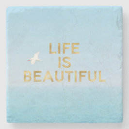 Hawaii Ocean Bird Flies Guld BeSnyte Quote Stenunderlägg