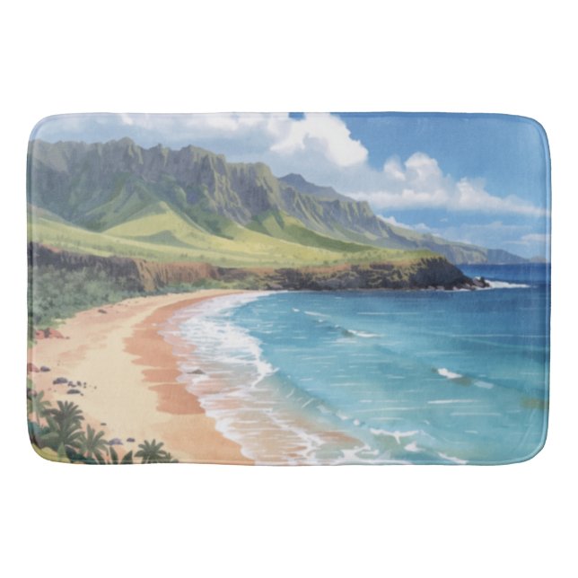 Hawaii oceanvågor badrumsmatta (Framsidan)