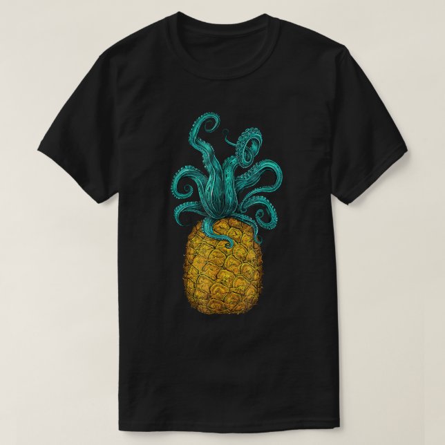 Hawaii Octopus Pineapple Aloha Beach Hawaii Summ T Shirt (Design framsida)