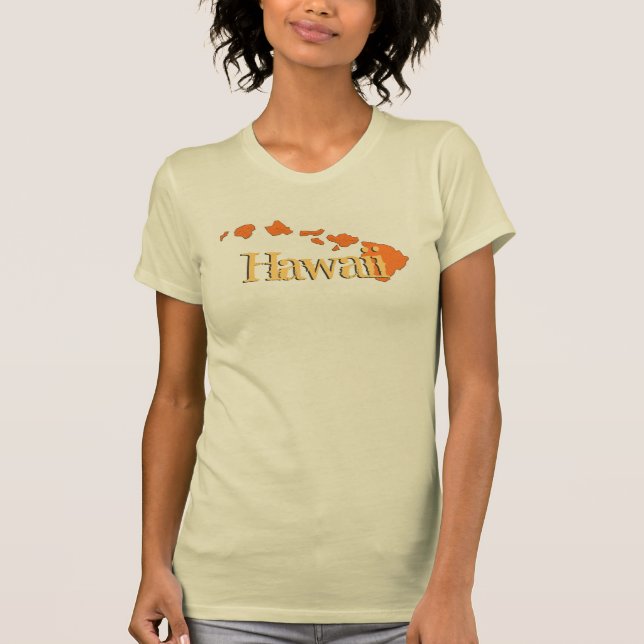 Hawaii orange beige dam T Tee Shirt (Framsida)