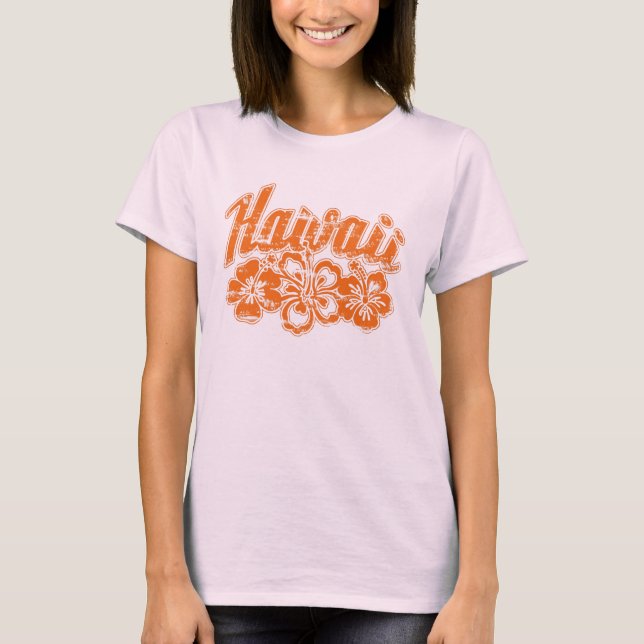 Hawaii Orange Hibiscus - T-shirt (Framsida)