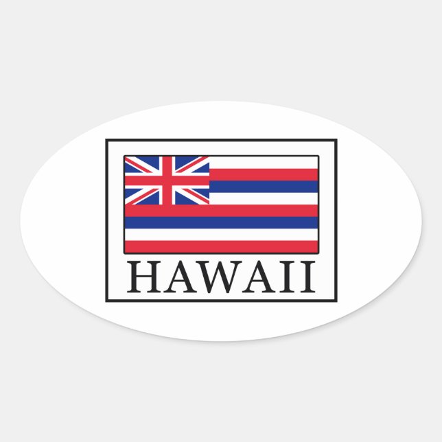 Hawaii Ovalt Klistermärke (Framsida)