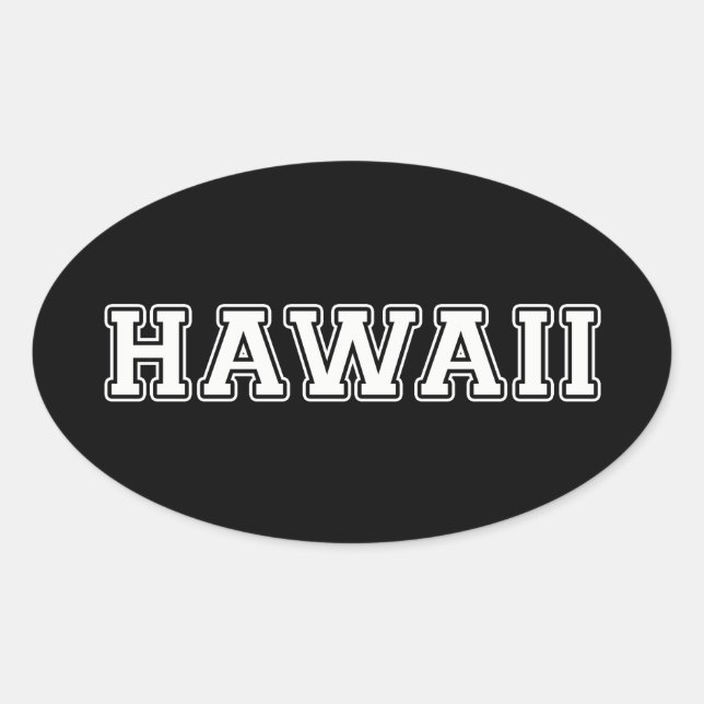 Hawaii Ovalt Klistermärke (Framsida)