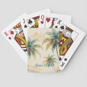 Hawaii Palmer Kalligrafi Enkel Professionell Namn Casinokort