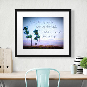 Hawaii Palmträd Foto Tacksamma Människor Citat Poster