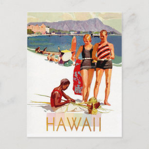 Hawaii, par på semester på kusten vykort